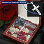 God Bless America, God Bless You Mom, Patriotic Mother's Day Necklace Cross Religious Christian Gift Box
