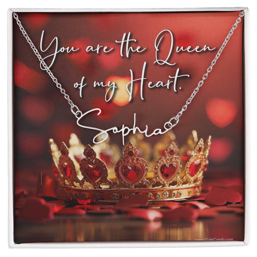 You are the Queen of my Heart Custom Necklace Mama or Name Mother's Day Gift