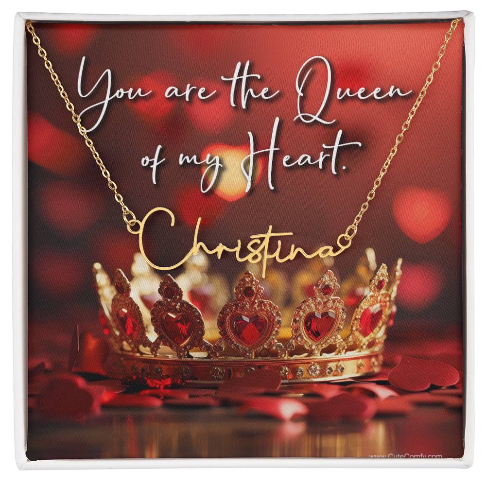 You are the Queen of my Heart Custom Necklace Mama or Name Mother's Day Gift