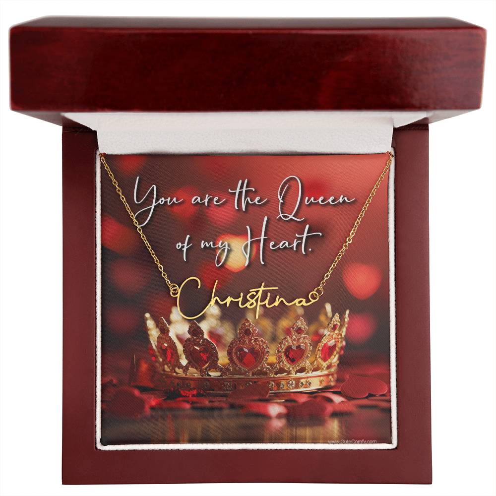 You are the Queen of my Heart Custom Necklace Mama or Name Mother's Day Gift