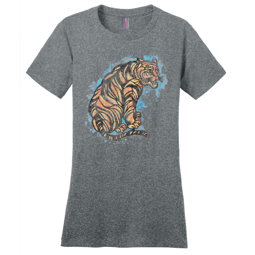 Vintage Graphic Chinese Tiger Watercolor Style T-Shirt