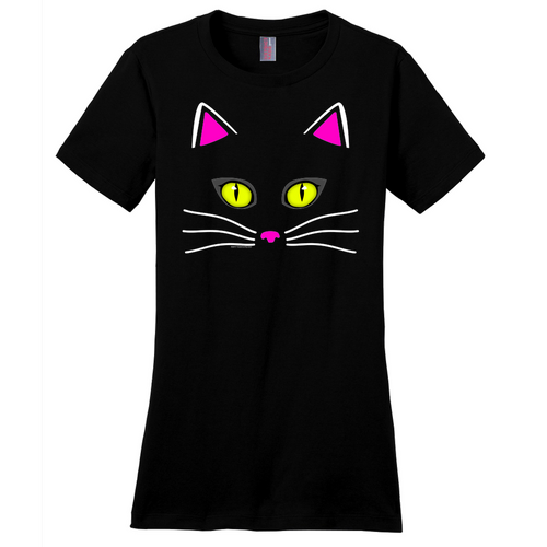 Cat Face Funny Halloween Women's Costume T-Shirt