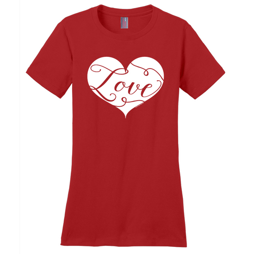 Love Red Heart Swirl Valentine's Day T-Shirt