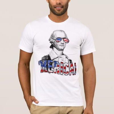 Funny George Washington Merica Patriotic America T-Shirt