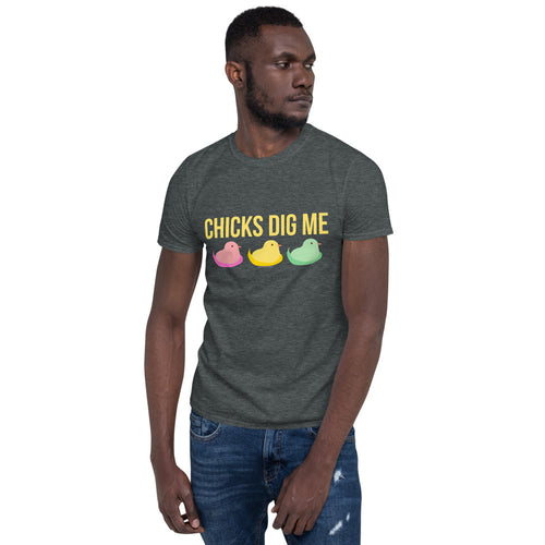 Chicks Dig Me Cute Baby Chick Easter T-Shirt for Men