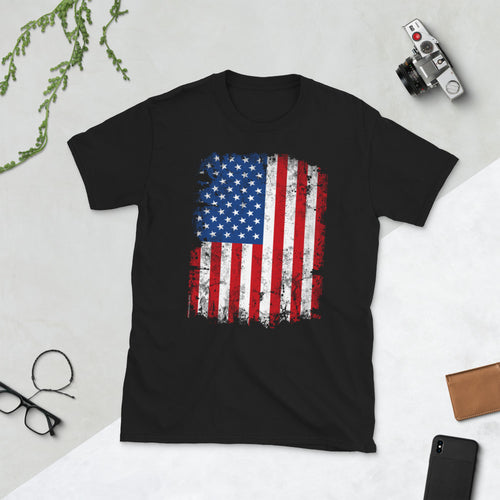Vintage Patriotic American Flag Vertical T-Shirt