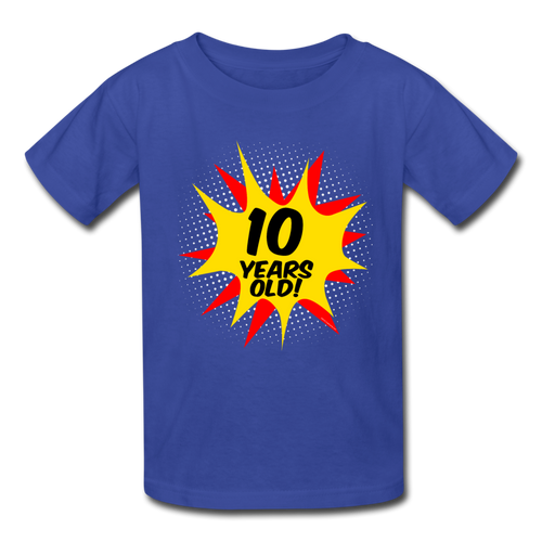 Superhero Comic Boy's Birthday T-Shirt 10 Years Old - royal blue