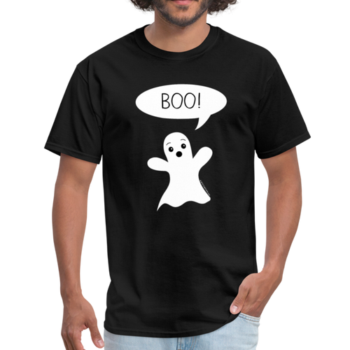 Cute Boo Ghost Halloween Shirt - black