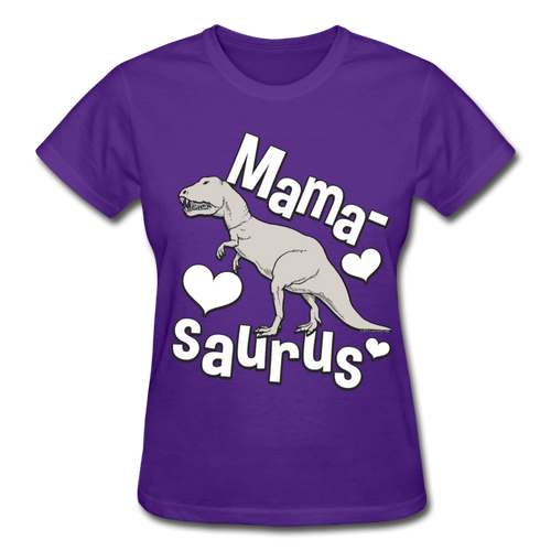 Mama-saurus, Funny Dinosaur T-Rex Mom Mother's Day Shirt - purple