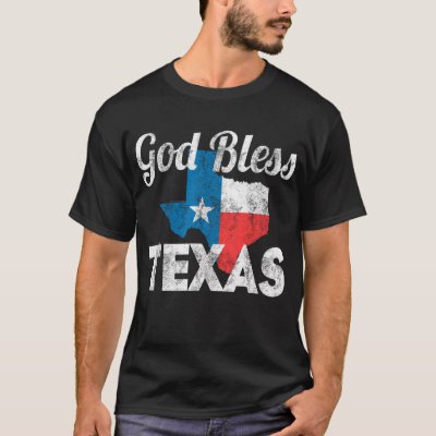 Vintage God Bless Texas Mens Unisex T-Shirt