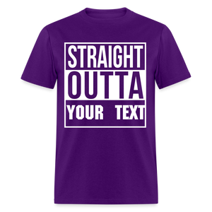 Straight Outta Custom Personalized T-Shirt - purple