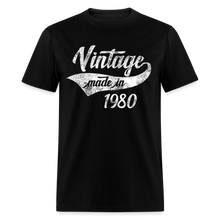 Load image into Gallery viewer, Birthday Vintage 1980 Funny 40th Birthday Swash T-Shirt - black