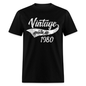 Birthday Vintage 1980 Funny 40th Birthday Swash T-Shirt - black