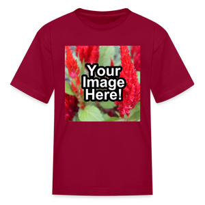 Custom Personalized Photo T-Shirt Create Your Own Kids Gift - dark red