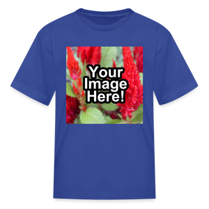 Custom Personalized Photo T-Shirt Create Your Own Kids Gift - royal blue