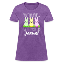 Load image into Gallery viewer, Silly Rabbits Easter is for Jesus Christian Easter Womens T-Shirt - purple heather