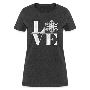 Love Snowflake Vintage Christmas T-Shirt - heather black