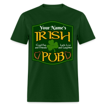 Load image into Gallery viewer, St Patricks Day Men Women Personalized Name Irish Pub T-Shirt - forest green