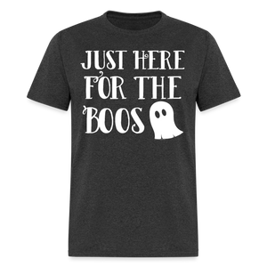 Im Just Here for the Boos Cute Funny Halloween T-Shirt - heather black