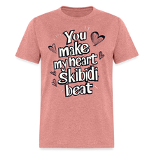 Load image into Gallery viewer, Skibidi Valentines Day Heart Funny Boy Teen Girl Guy Teacher T-Shirt - heather mauve