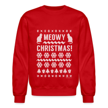 Load image into Gallery viewer, Meowy Christmas Sweater Funny Cat Sweatshirt - red