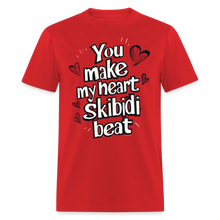 Load image into Gallery viewer, Skibidi Valentines Day Heart Funny Boy Teen Girl Guy Teacher T-Shirt - red