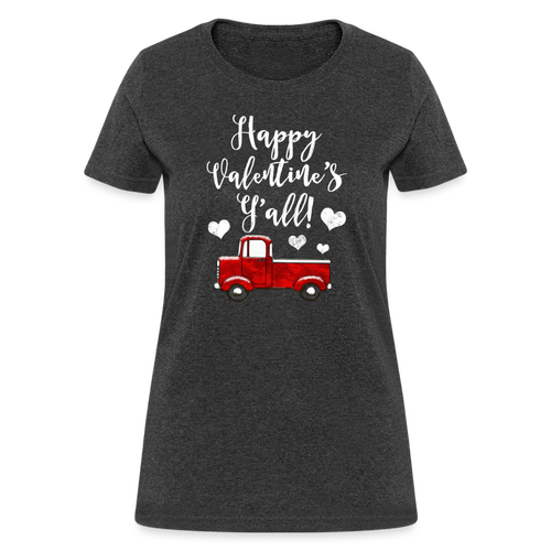 Happy Valentines Day Yall Country Southern Womens Tshirt - heather black