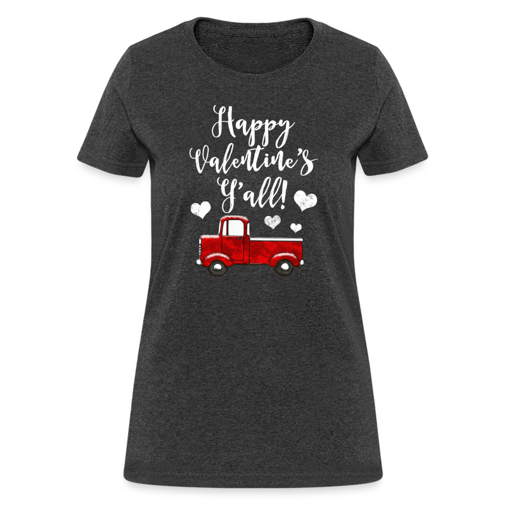 Happy Valentines Day Yall Country Southern Womens Tshirt - heather black