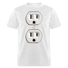 Load image into Gallery viewer, Funny Electrical Outlet Halloween Costume T-Shirt for Men Women - light heather gray