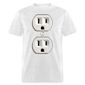 Funny Electrical Outlet Halloween Costume T-Shirt for Men Women - light heather gray