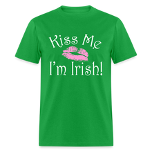 Load image into Gallery viewer, Kiss Me I&#39;m Irish Pink Lipstick St Patricks Day Shirt - bright green