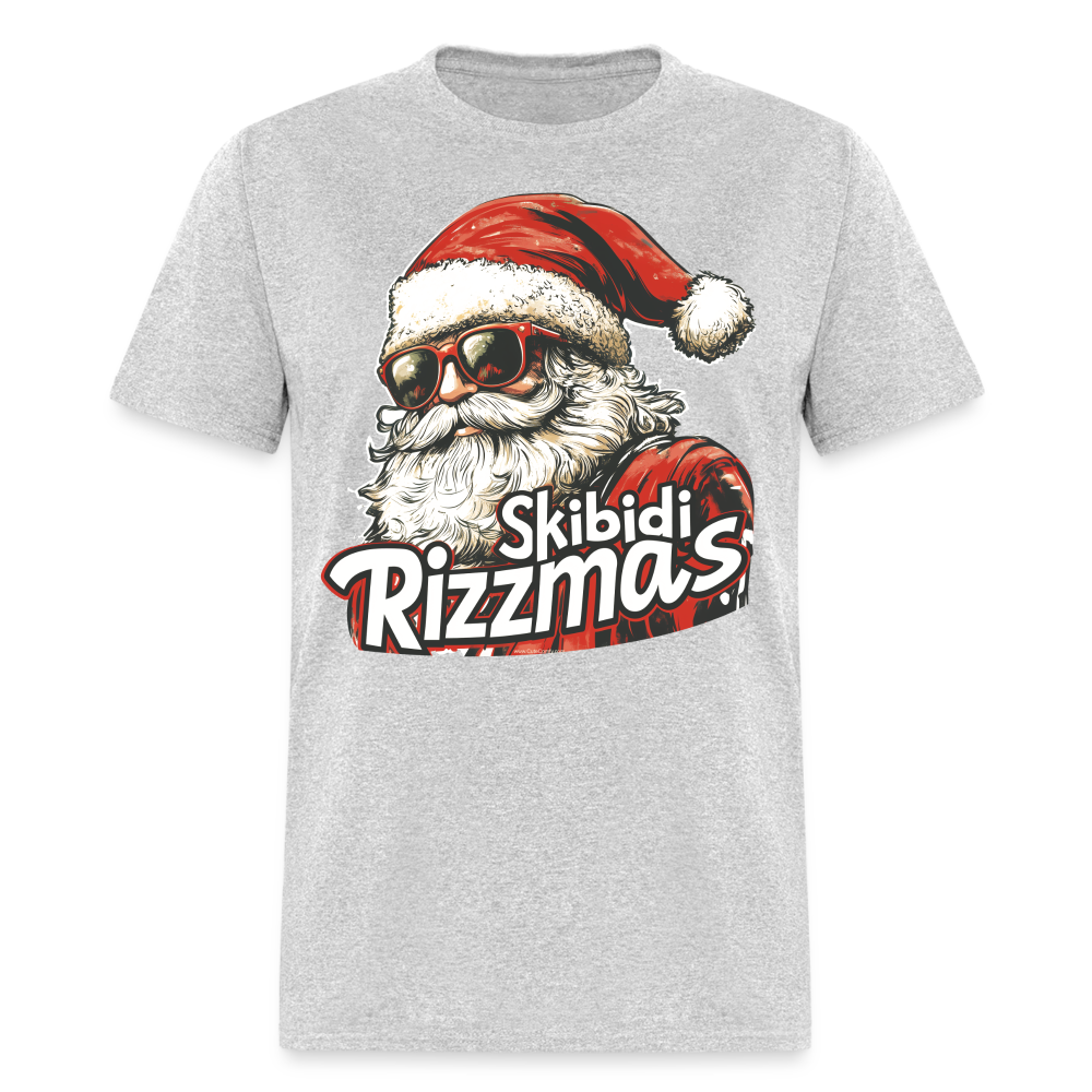 Skibidi Rizzmass Funny Santa Claus Teen Meme T-Shirt - heather gray