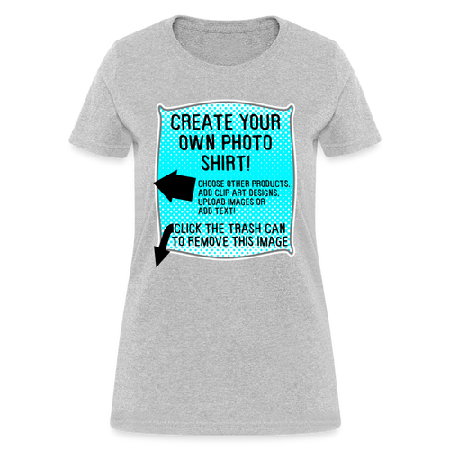 Custom Personalized Photo Logo Text T-Shirt Create Your Own Shirt - heather gray