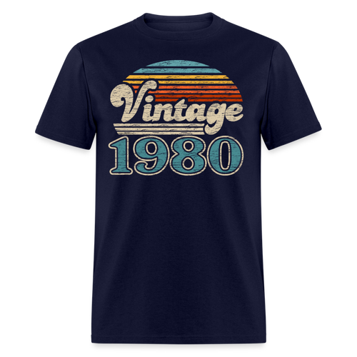 vintage 1980 shirt sunset 40th birthday shirt - navy