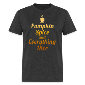 Pumpkin Spice and Everything Nice Fall Thanksgiving Shirt - heather black