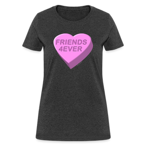 Cute Candy Heart Best Friends 4Ever Valentines Day Shirt - heather black