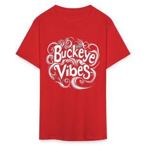 Buckeye Vibes Retro Groovy Ohio Home Buckeye State T-Shirt - red