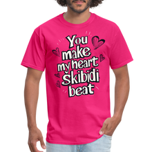 Load image into Gallery viewer, Skibidi Valentines Day Heart Funny Boy Teen Girl Guy Teacher T-Shirt - fuchsia