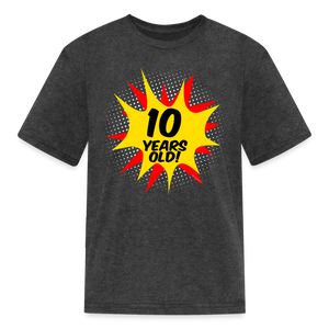 Superhero Comic Boy's Birthday T-Shirt 10 Years Old - heather black