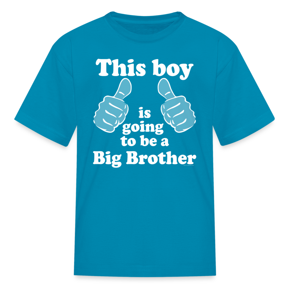 Kids Thumbs This Boy is Going to Be a Big Brother T-Shirt - turquoise
