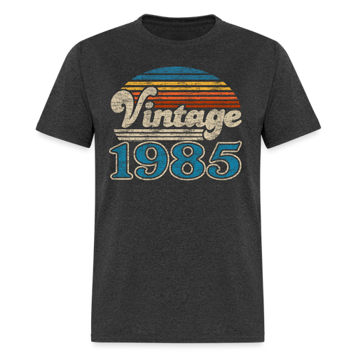 Vintage 1985 Sunset 40th Birthday Gift 80s Birth Year T-Shirt - heather black