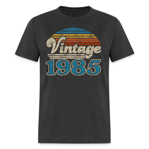 Vintage 1985 Sunset 40th Birthday Gift 80s Birth Year T-Shirt - heather black