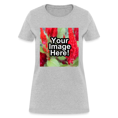 Custom Personalized Photo T-Shirt Create Your Own Womens Gift - heather gray