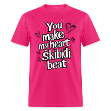 Load image into Gallery viewer, Skibidi Valentines Day Heart Funny Boy Teen Girl Guy Teacher T-Shirt - fuchsia