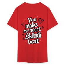 Load image into Gallery viewer, Skibidi Valentines Day Heart Funny Boy Teen Girl Guy Teacher T-Shirt - red