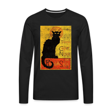 Load image into Gallery viewer, Tournee du Chat Noir Black Cat Halloween T-shirt for women long sleeve unisex - black