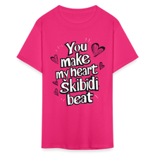 Load image into Gallery viewer, Skibidi Valentines Day Heart Funny Boy Teen Girl Guy Teacher T-Shirt - fuchsia