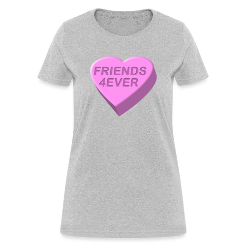 Cute Candy Heart Best Friends 4Ever Valentines Day Shirt - heather gray