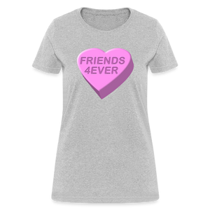 Cute Candy Heart Best Friends 4Ever Valentines Day Shirt - heather gray