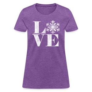 Love Snowflake Vintage Christmas T-Shirt - purple heather